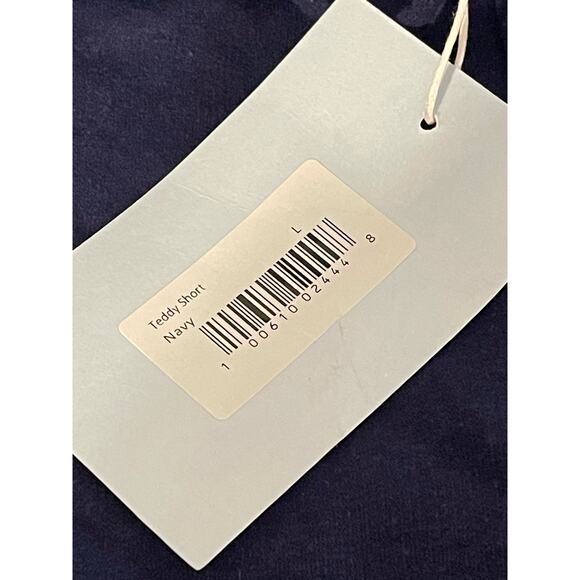 Hill House Home Unisex Navy Blue Drawstring Teddy Sweat Shorts Size Large NWT - Picture 6 of 6